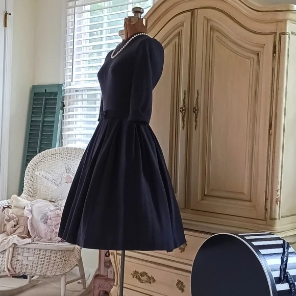 VTG 50S/60S "WM. G. ORIGINAL JUNIORS" WOOL BLEND DRESS W/ BELT! - Picture 13 of 15